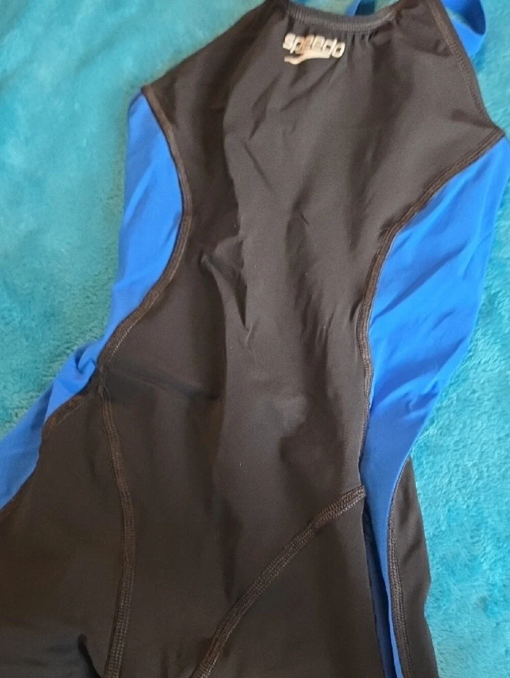 Speedo Black and Blue Competitive One-Piece Racing Suit